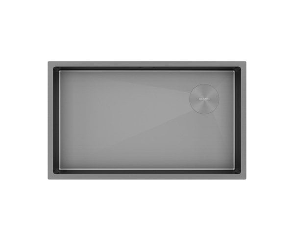 Мойка кухонная Paulmark Next-Skew 74 UNI, PM887444-GM-M вороненая сталь