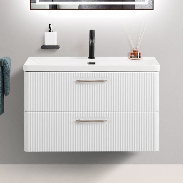 Тумба под раковину без столешницы BelBagno Due 80 белый металлик