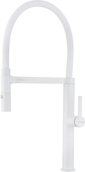 Смеситель для кухни Paulmark Leader Le214101-WH, белый матовый, с гибким изливом