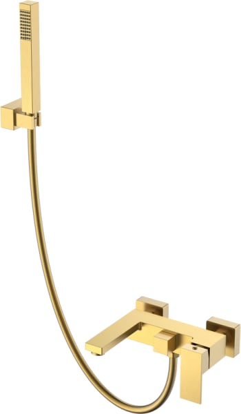 Смеситель для ванны с душем Boheme Qubic 473-MG, matt gold