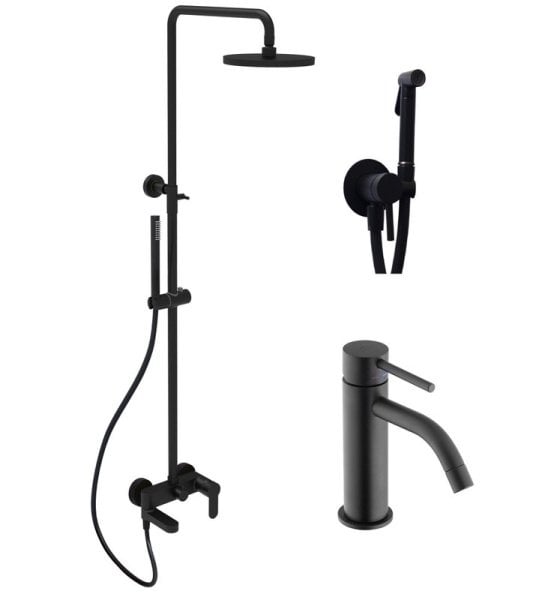 Комплект для ванной Paffoni Light KITZCOL632NO71 черный матовый
