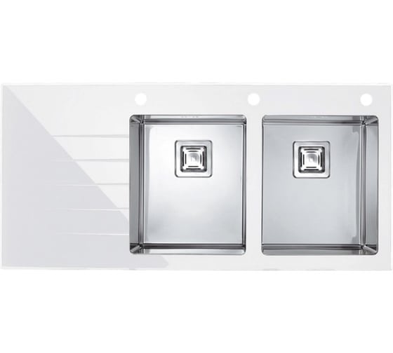 Мойка кухонная Alveus Crystalix 30 R, белое стекло