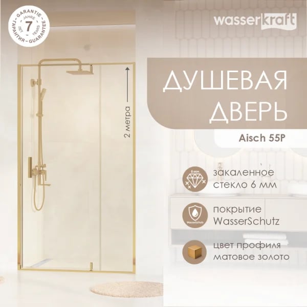 Душевая дверь в нишу Wasserkraft Aisch 55P 55P12
