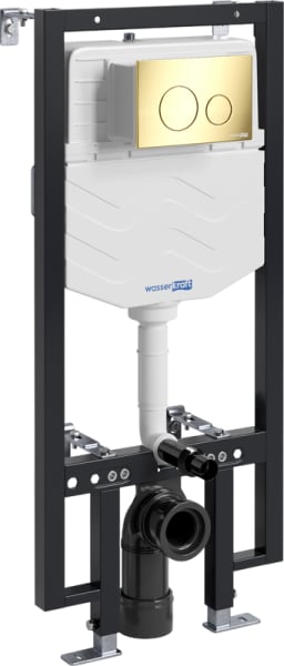 Система инсталляции для унитазов Wasserkraft Vils 56TLT.010.ME.PG02, с кнопкой смыва золото