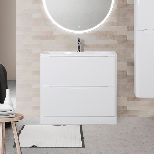 Тумба под раковину без столешницы BelBagno Acqua 90 напольная, bianco lucido