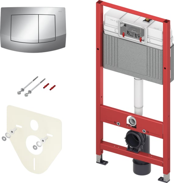 Система инсталляции для унитазов TECE Base TECEbase kit 9400405, 4 в 1 с кнопкой смыва