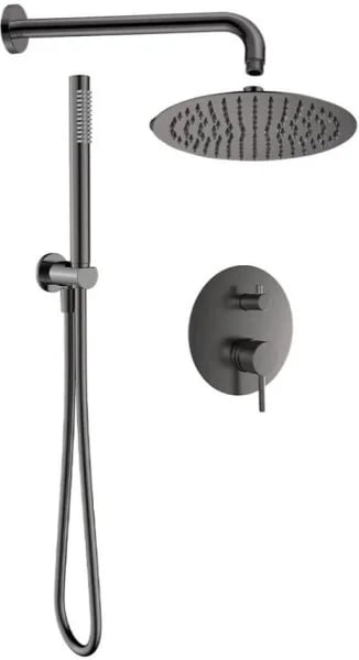 Душевой комплект AQUAme AQM8404GM, С ВНУТРЕННЕЙ ЧАСТЬЮ, оружейная сталь
