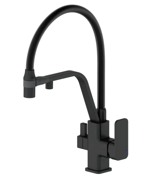 Смеситель для кухни Wonzon & Woghand WW-88458013-MB с гибким изливом, матовый черный