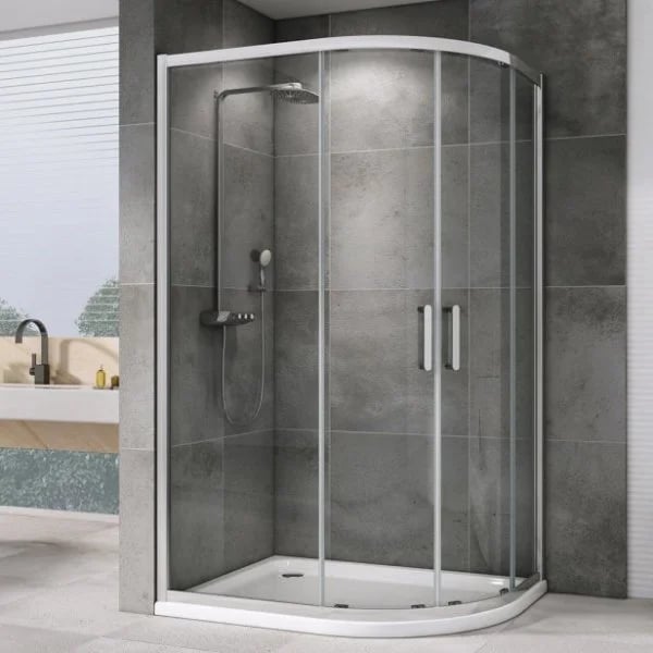 Душевой уголок Abber Schwarzer Diamant AG01118 110x80, профиль хром, стекло прозрачное