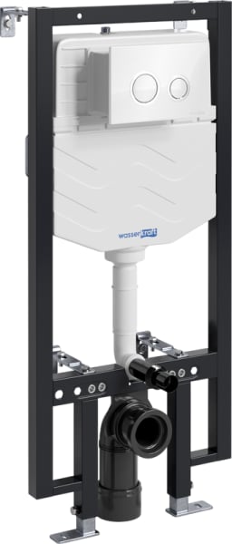 Система инсталляции для унитазов Wasserkraft Vils 56TLT.010.ME.WH01, с кнопкой смыва белой