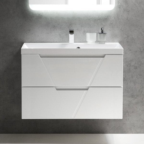 Тумба под раковину без столешницы BelBagno Vittoria 90 подвесная, bianco lucido