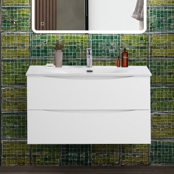 Тумба под раковину без столешницы BelBagno Marino-cer-n 90 подвесная, bianco opaco