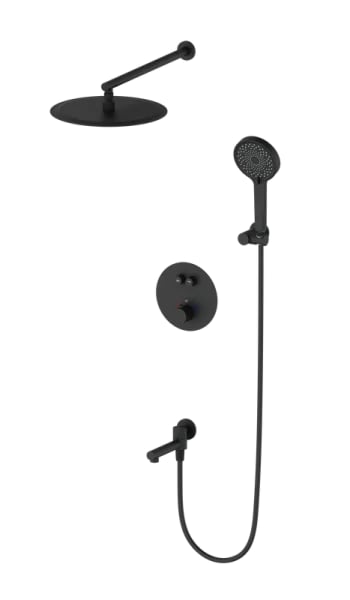 Душевой комплект Wonzon & Woghand WW-88929010-MB, С ВНУТРЕННЕЙ ЧАСТЬЮ, матовый черный