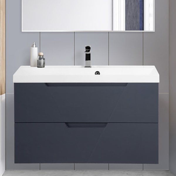 Тумба под раковину без столешницы BelBagno Vittoria 90 подвесная, grigio opaco