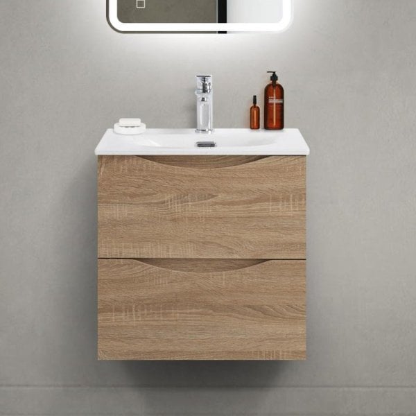 Тумба под раковину без столешницы BelBagno Marino-cer-mini 50 подвесная, rovere bianco