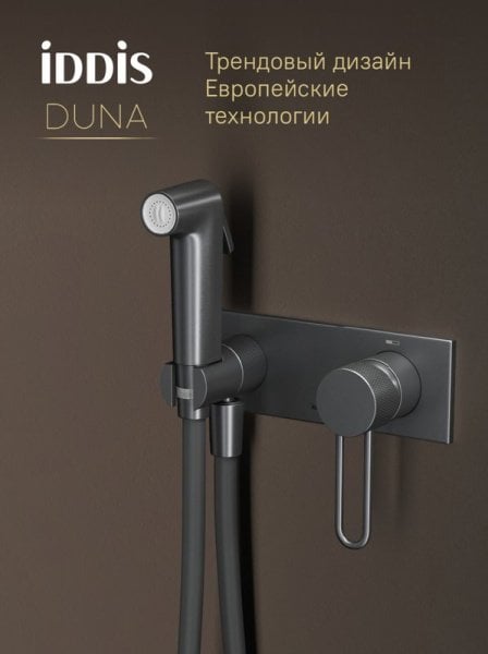 Гигиенический душ IDDIS Duna DUNGMV0i08 со смесителем, графит матовый