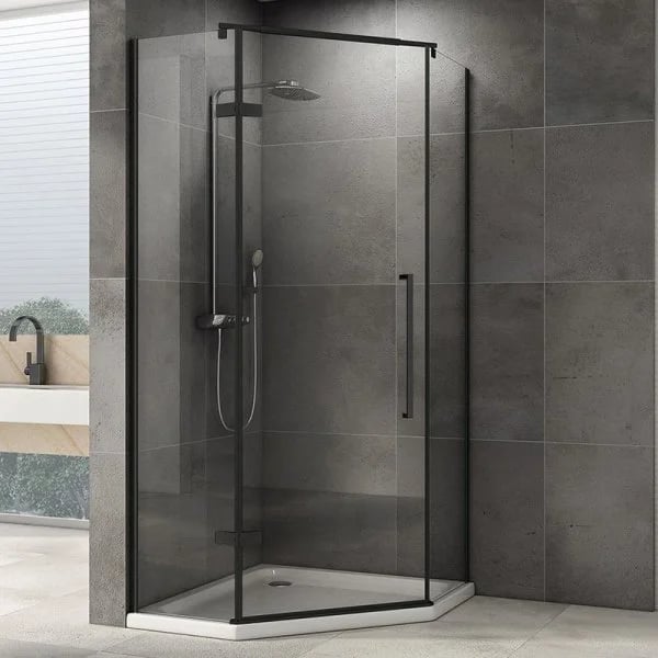 Душевой уголок Abber Ewiges Wasser AG05090B 90x90, профиль черный, стекло прозрачное