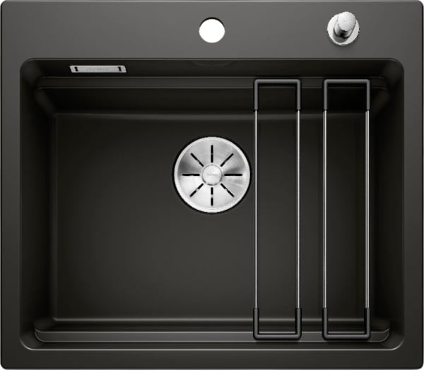 Мойка кухонная Blanco Etagon 6 черная, с клапаном-автоматом