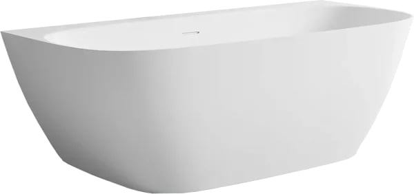 Ванна из искусственного камня Salini Sofia Wall 180x85 см, пристенная, матовая белая, со сливом-пере
