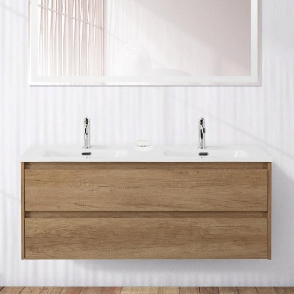 Тумба под раковину без столешницы BelBagno Kraft 120 для двоих, rovere nebrasca nature
