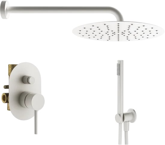 Душевой комплект Plumberia Selection Ixo KITXO15BO, С ВНУТРЕННЕЙ ЧАСТЬЮ, белый матовый