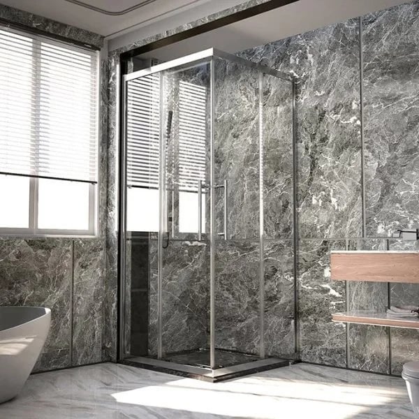 Душевой уголок Veconi Premium Trento PTC-20CH 100x80, профиль хром, стекло прозрачное