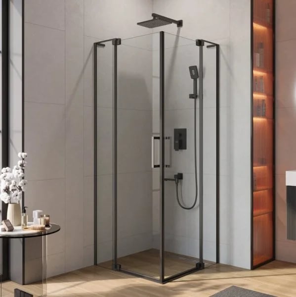Душевой уголок Cezares Slider A 2 70/80 C Nero профиль черный, стекло прозрачное