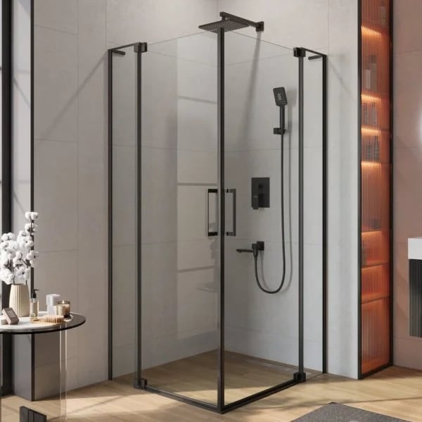 Душевой уголок Cezares Slider AH 2 80/90-100/110 C Nero профиль черный, стекло прозрачное