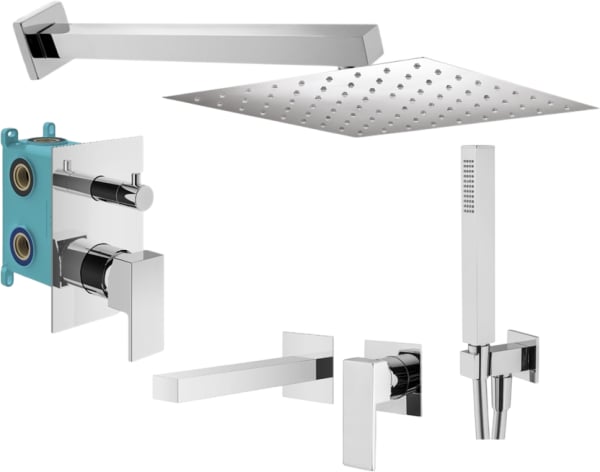 Комплект для ванной Plumberia Selection Tag KITTG18CR220 С ВНУТРЕННЕЙ ЧАСТЬЮ, хром