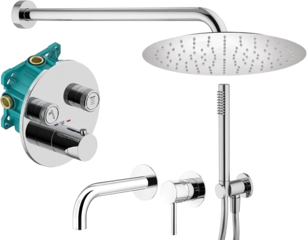 Комплект для ванной Plumberia Selection PSBOX KITPSB02CR210 С ВНУТРЕННЕЙ ЧАСТЬЮ, хром
