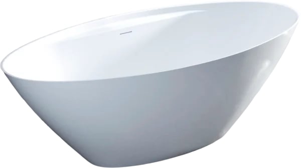 Ванна из искусственного камня Salini Diva S-Stone 180x85 см, отдельностоящая, матовая белая, овальна