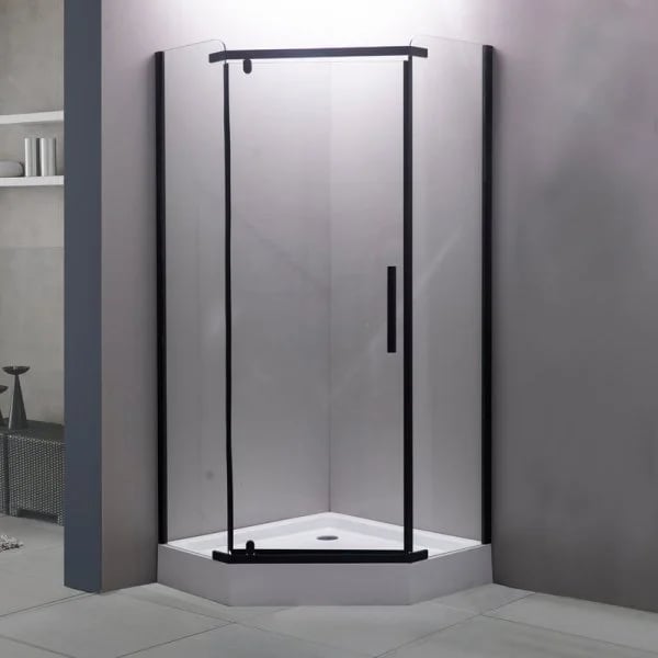 Душевой уголок Esbano ESR-7170B 100х100 см, профиль черный, стекло прозрачное