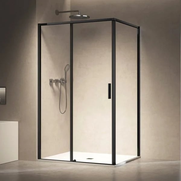 Душевой уголок Vincea Slim VSR-6SL8011CLB 110х80 см, профиль матовый черный, стекло прозрачное