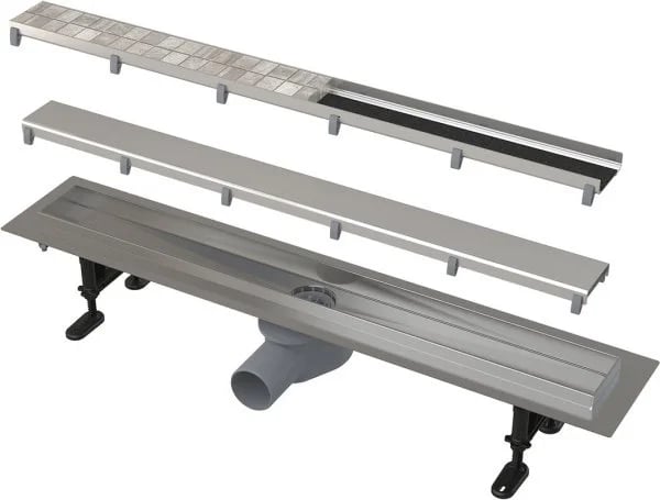 Душевой трап (лоток) AlcaPlast APZ13-DOUBLE9-950 с решеткой и опорами, 95 см