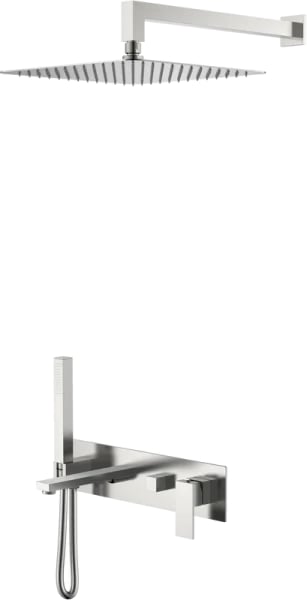 Душевой комплект Boheme Qubic 474-NB, С ВНУТРЕННЕЙ ЧАСТЬЮ, brushed nickel
