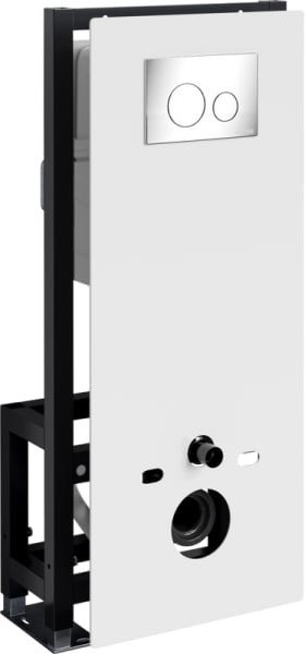 Система инсталляции для унитазов Wasserkraft Glan 66TLT.010.ME.WH.CH02, с кнопкой смыва хром