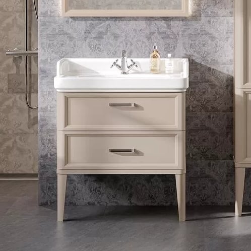 Тумба под раковину без столешницы KERAMA MARAZZI Pompei 80 напольная, с 2 ящиками, камео бежевый гля