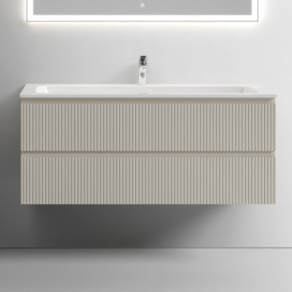 Тумба с раковиной Sancos Snob T 120 см, beige soft, раковина CN7017
