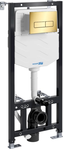 Система инсталляции для унитазов Wasserkraft Aller 10TLT.010.ME.PG03, с кнопкой смыва золото