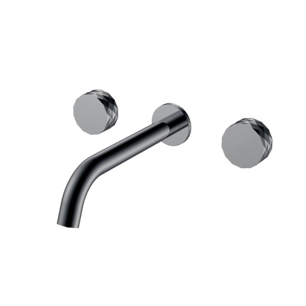 Смеситель для раковины Boheme Stick diamond 152-2-SGM С ВНУТРЕННЕЙ ЧАСТЬЮ, shine gun metal