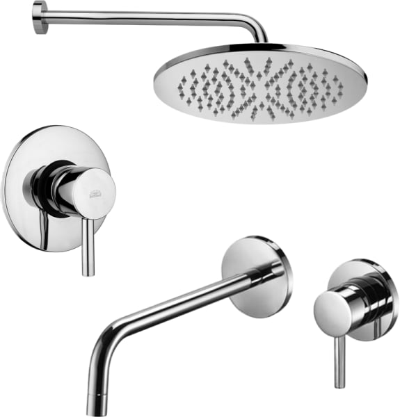 Комплект для ванной Paffoni Light KITLIG011CR006 С ВНУТРЕННЕЙ ЧАСТЬЮ, хром