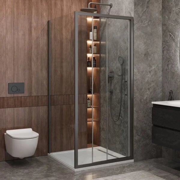 Душевой уголок Cezares Molveno AF 31 90 C GM IV 90х90 см, профиль оружейная сталь, стекло прозрачное