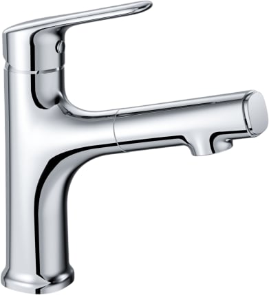 Смеситель для раковины Wonzon & Woghand WW-AE4151-CR с выдвижным изливом, хром