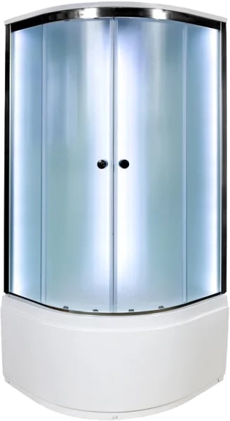 Душевая кабина DTO D90S LED (90х90х220), высокий поддон (50 см), профиль хром, стекло матовое (4 мм)