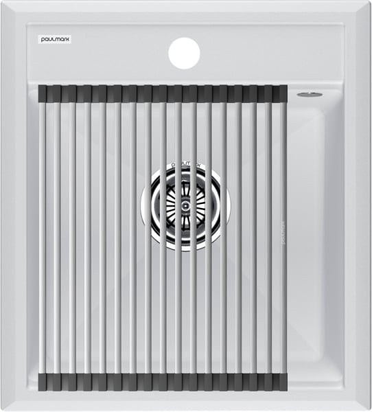 Мойка кухонная Paulmark Stepia + Step PM114651-WH+R375-BS белая