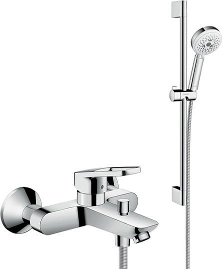 Смеситель для ванны с душем Hansgrohe Logis Loop 71244000, + Душевой гарнитур Hansgrohe Crometta 100