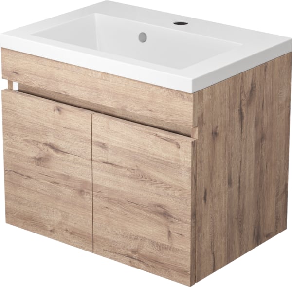 Тумба под раковину без столешницы Uperwood Eva 50 подвесная, 2 дверцы, крафт табачный