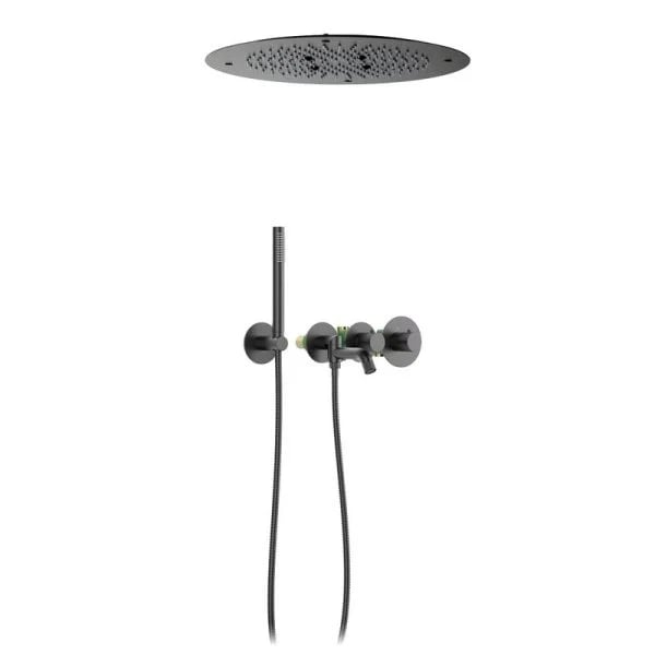 Душевой комплект Timo Petruma SX-2358/18SM, С ВНУТРЕННЕЙ ЧАСТЬЮ, с термостатом, черное золото