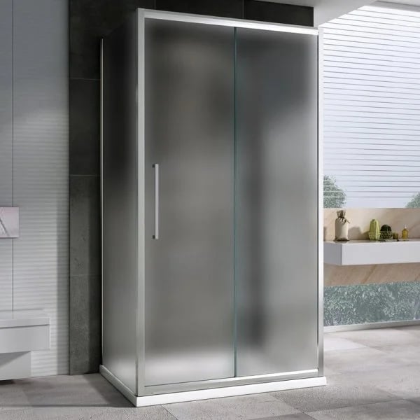 Душевой уголок Abber Schwarzer Diamant AG30110MH-S80M-S80M 110х80, профиль хром, стекло матовое