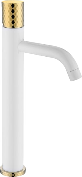 Смеситель для раковины Boheme Stick 122-WG white diamond gold